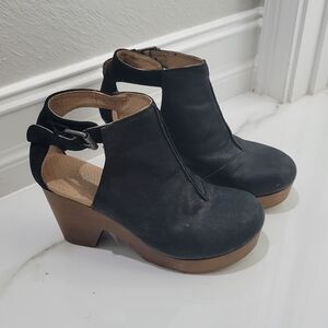 Free People Black Leather Ankle Boots